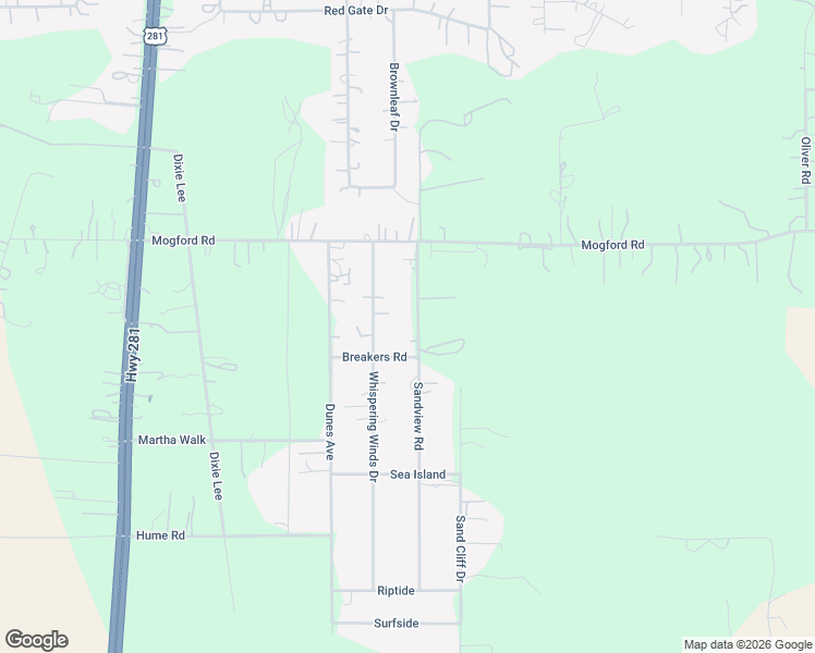 map of restaurants, bars, coffee shops, grocery stores, and more near 25111 Sandview in San Antonio