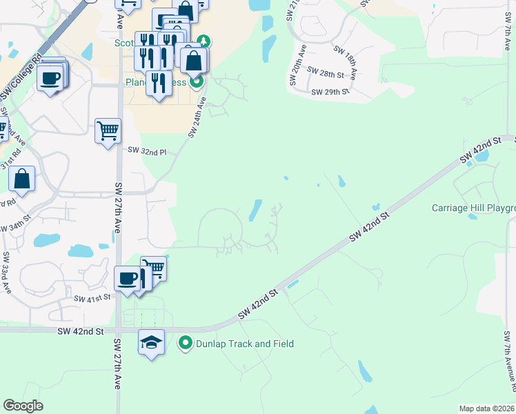 map of restaurants, bars, coffee shops, grocery stores, and more near 2065 Southwest 37th Street Road in Ocala