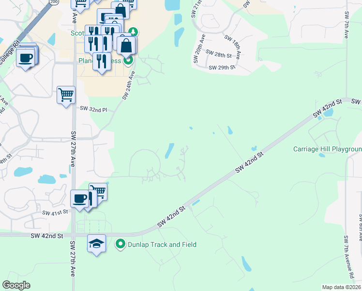map of restaurants, bars, coffee shops, grocery stores, and more near 2065 Southwest 37th Street Road in Ocala