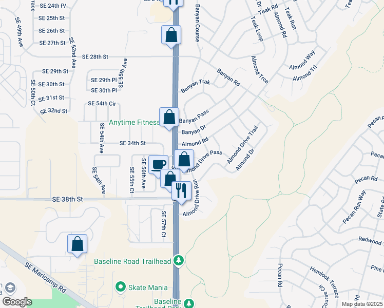 map of restaurants, bars, coffee shops, grocery stores, and more near 14 Almond Dr Pl in Ocala