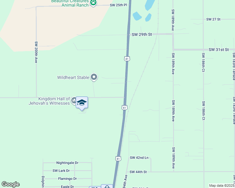 map of restaurants, bars, coffee shops, grocery stores, and more near 19343 Southwest 36th Street in Dunnellon