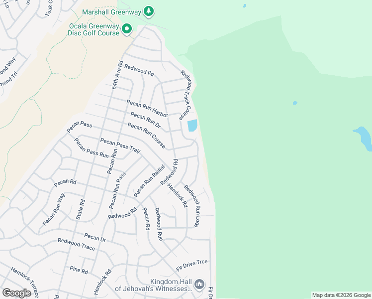 map of restaurants, bars, coffee shops, grocery stores, and more near 12 Pecan Run Course in Ocala