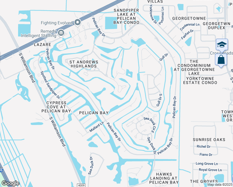 map of restaurants, bars, coffee shops, grocery stores, and more near 548 Brown Pelican Drive in Daytona Beach