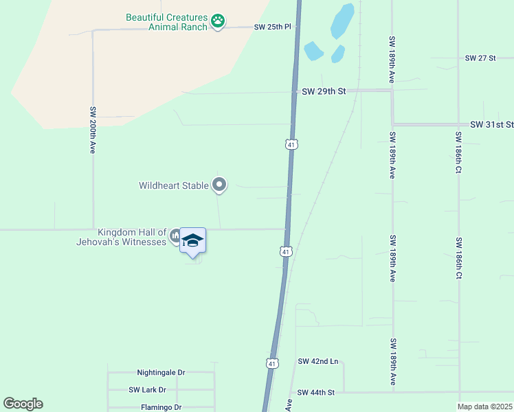 map of restaurants, bars, coffee shops, grocery stores, and more near 19343 Southwest 36th Street in Dunnellon