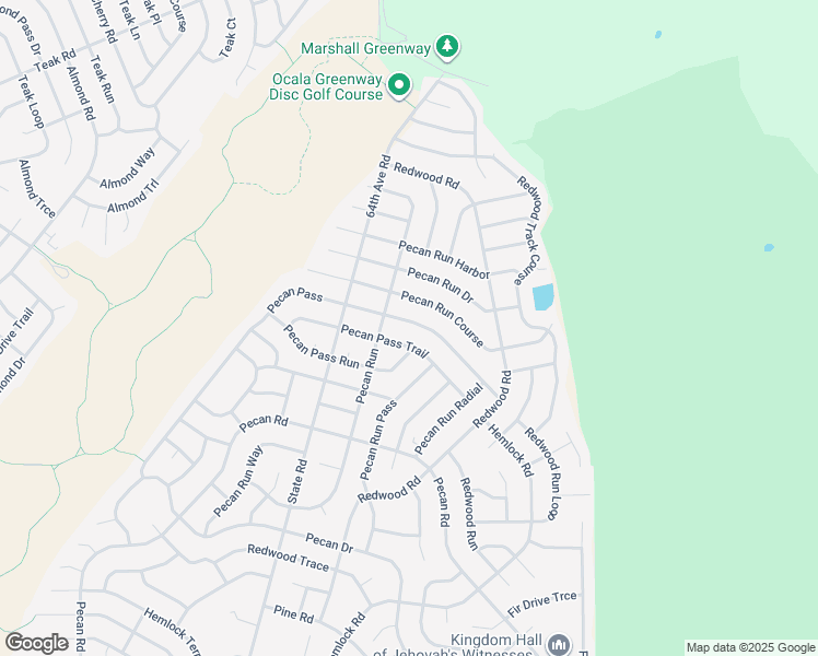 map of restaurants, bars, coffee shops, grocery stores, and more near 32 Pecan Pass in Ocala