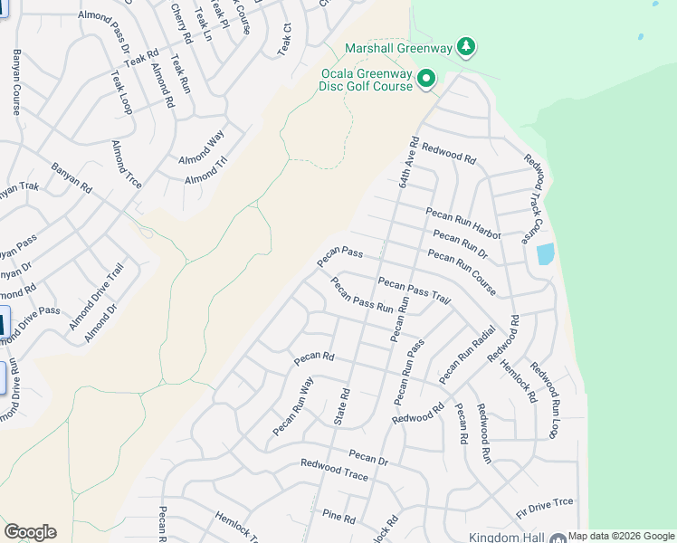 map of restaurants, bars, coffee shops, grocery stores, and more near 64 Pecan Pass in Ocala