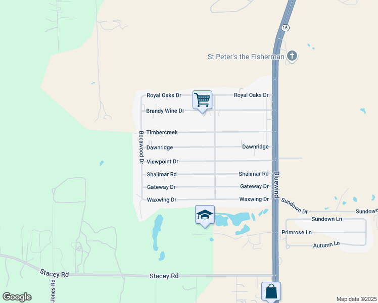 map of restaurants, bars, coffee shops, grocery stores, and more near 450 Dawnridge in Poteet