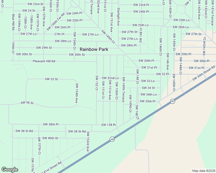map of restaurants, bars, coffee shops, grocery stores, and more near 3370 Southwest 150th Court in Ocala