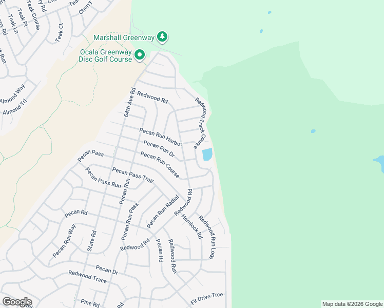 map of restaurants, bars, coffee shops, grocery stores, and more near 87 Redwood Track Course in Ocala