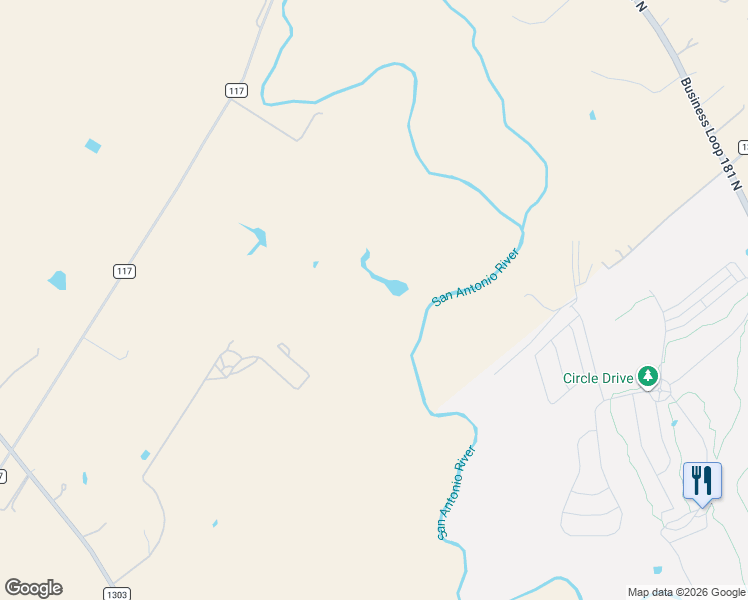 map of restaurants, bars, coffee shops, grocery stores, and more near 832 Farm to Market 1303 in Floresville