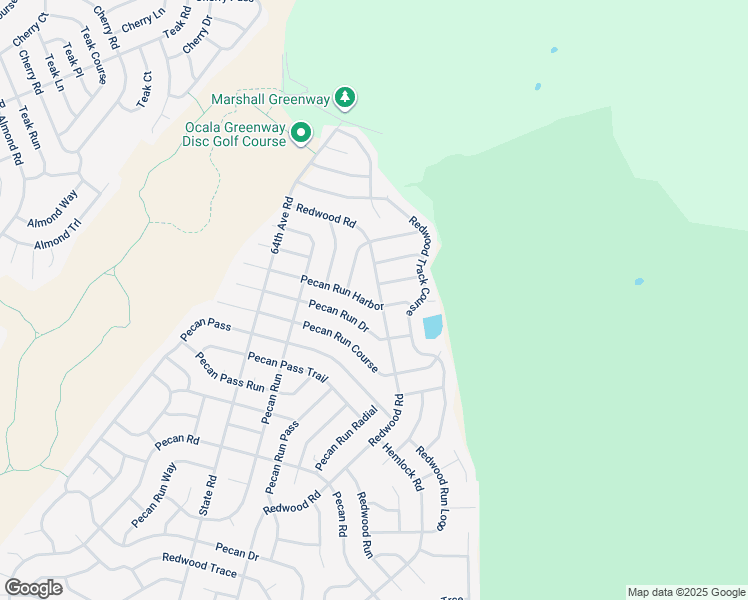 map of restaurants, bars, coffee shops, grocery stores, and more near 2 Redwood Track Lane in Ocala