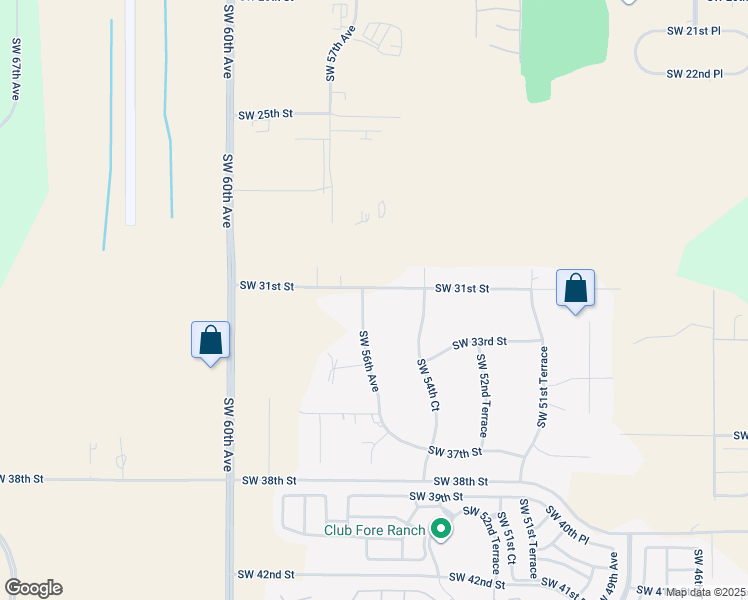 map of restaurants, bars, coffee shops, grocery stores, and more near 5592 Southwest 31st Street in Ocala