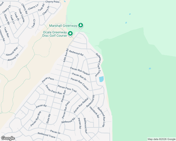 map of restaurants, bars, coffee shops, grocery stores, and more near 2 Redwood Track Lane in Ocala