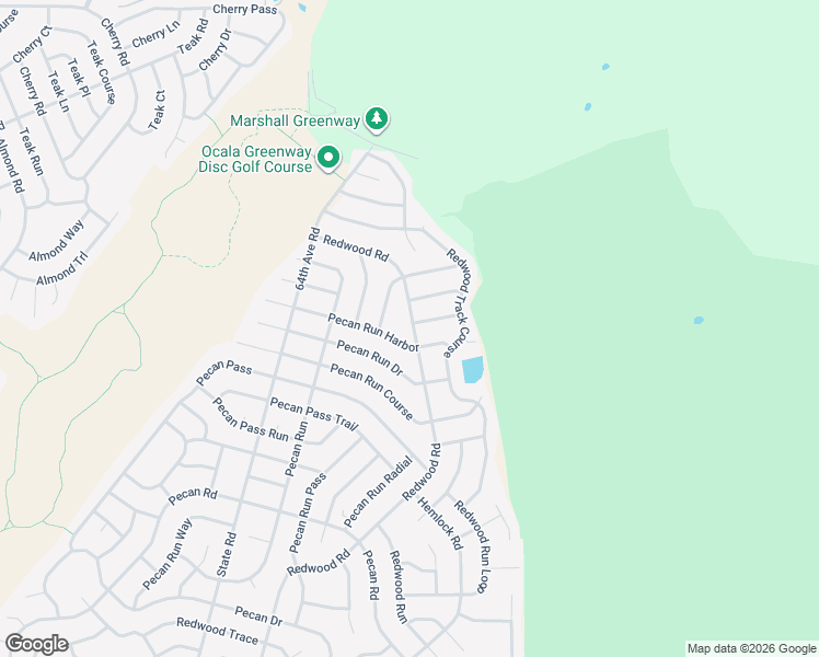 map of restaurants, bars, coffee shops, grocery stores, and more near 2 Redwood Track Lane in Ocala