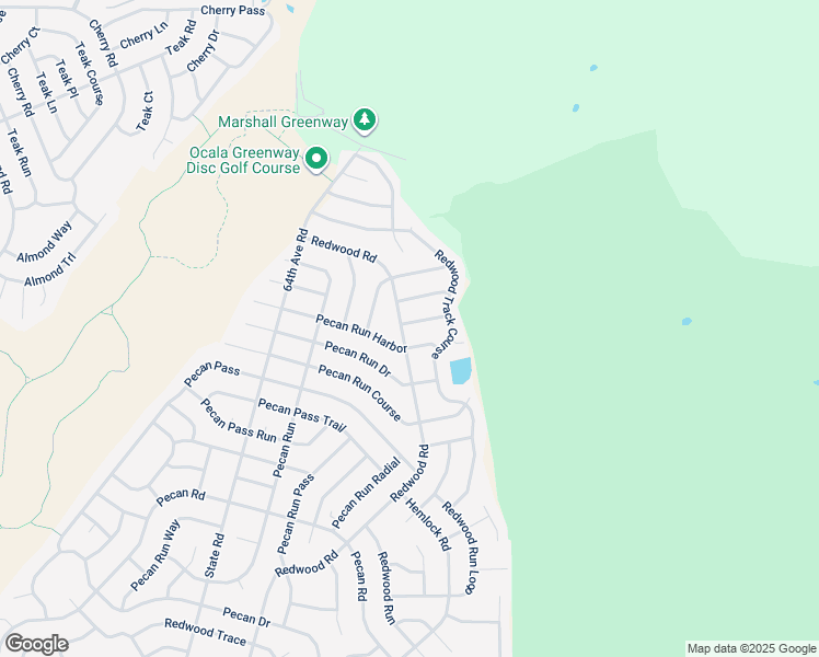 map of restaurants, bars, coffee shops, grocery stores, and more near 2 Redwood Track Lane in Ocala