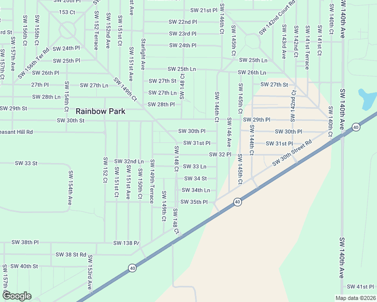 map of restaurants, bars, coffee shops, grocery stores, and more near 14957 Southwest 32 Place in Ocala