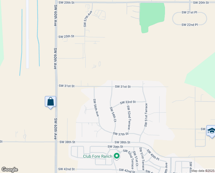 map of restaurants, bars, coffee shops, grocery stores, and more near 5461 Southwest 31st Street in Ocala