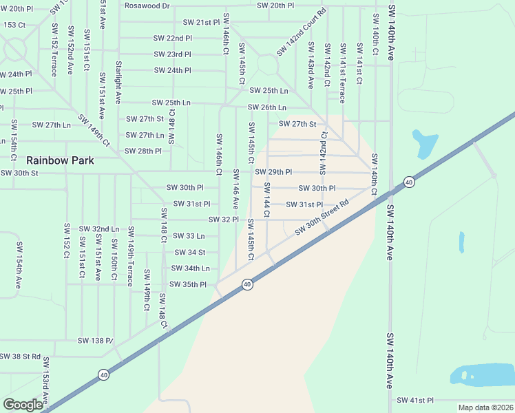 map of restaurants, bars, coffee shops, grocery stores, and more near 3249 Southwest 145th Court in Ocala