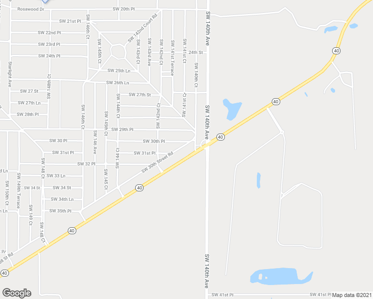 map of restaurants, bars, coffee shops, grocery stores, and more near W Hwy 40 in Ocala