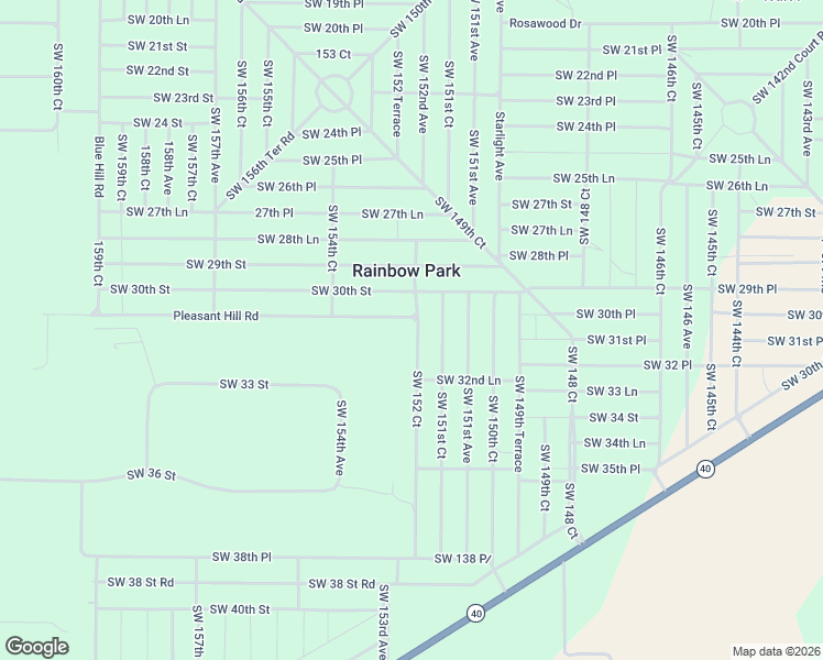 map of restaurants, bars, coffee shops, grocery stores, and more near 15240 Southwest 30th Street in Ocala