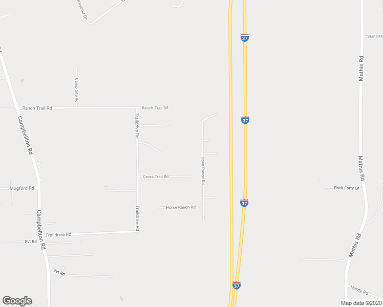 map of restaurants, bars, coffee shops, grocery stores, and more near 24561 Open Range Road in San Antonio