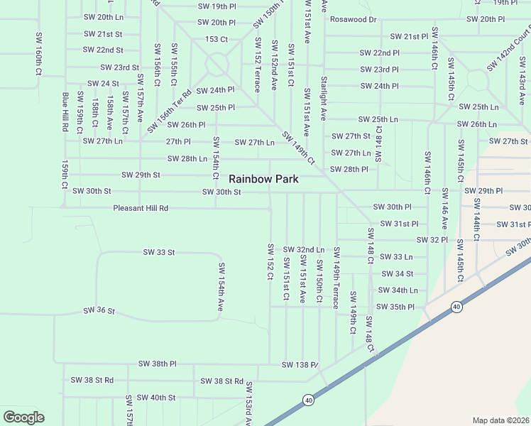 map of restaurants, bars, coffee shops, grocery stores, and more near 15240 Southwest 30th Street in Ocala
