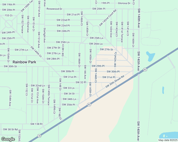 map of restaurants, bars, coffee shops, grocery stores, and more near 3060 Southwest 145th Court in Ocala