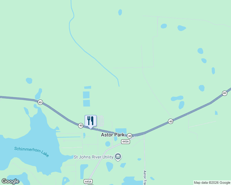map of restaurants, bars, coffee shops, grocery stores, and more near 22240 Little Creek Ln in Astor