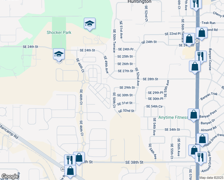 map of restaurants, bars, coffee shops, grocery stores, and more near 2931 Southeast 49th Avenue in Ocala