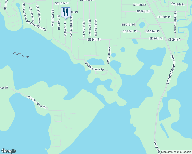 map of restaurants, bars, coffee shops, grocery stores, and more near 17798 Southeast 29th Pl Road in Silver Springs