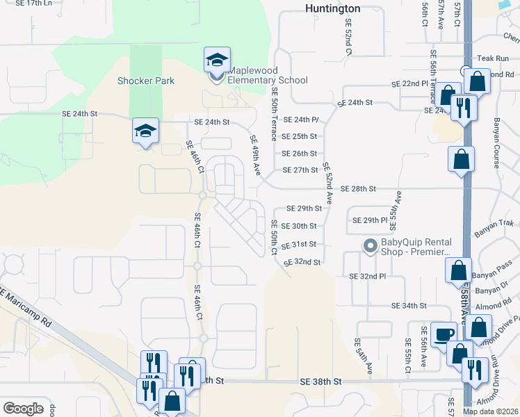 map of restaurants, bars, coffee shops, grocery stores, and more near 2931 Southeast 49th Avenue in Ocala
