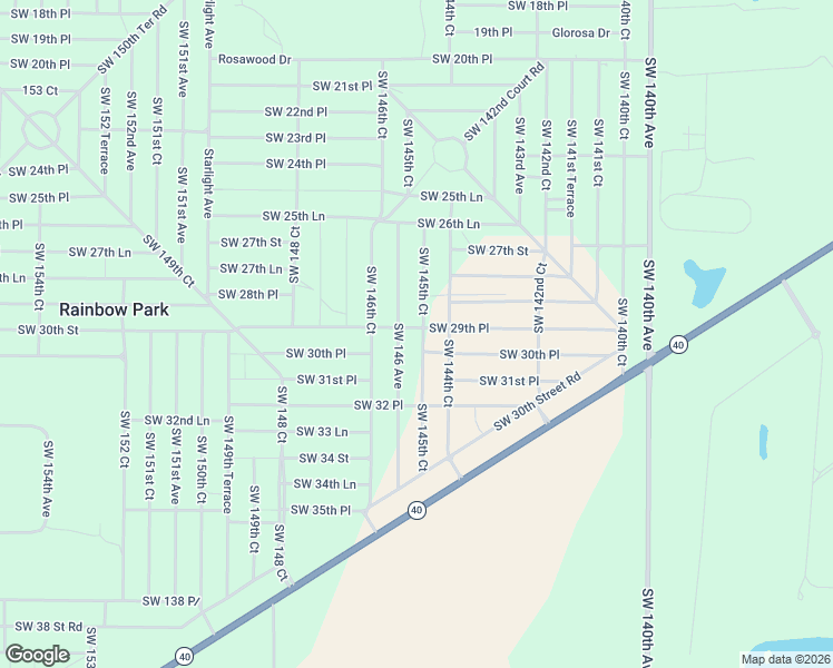 map of restaurants, bars, coffee shops, grocery stores, and more near 3060 Southwest 145th Court in Ocala