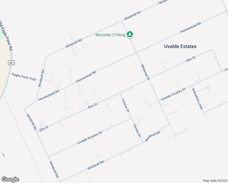 map of restaurants, bars, coffee shops, grocery stores, and more near 1600 Westward Trail in Uvalde