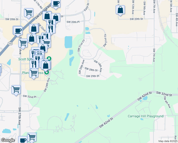 map of restaurants, bars, coffee shops, grocery stores, and more near 1902 Southwest 28th Street in Ocala