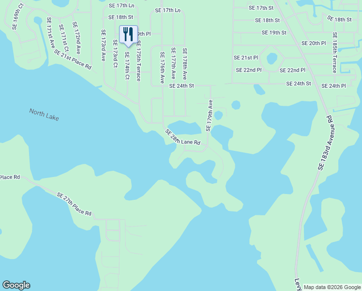 map of restaurants, bars, coffee shops, grocery stores, and more near 2840 Southeast 177th Court in Silver Springs