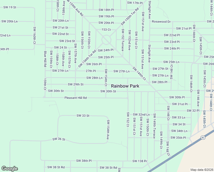 map of restaurants, bars, coffee shops, grocery stores, and more near 2930 Southwest 154th Court in Ocala