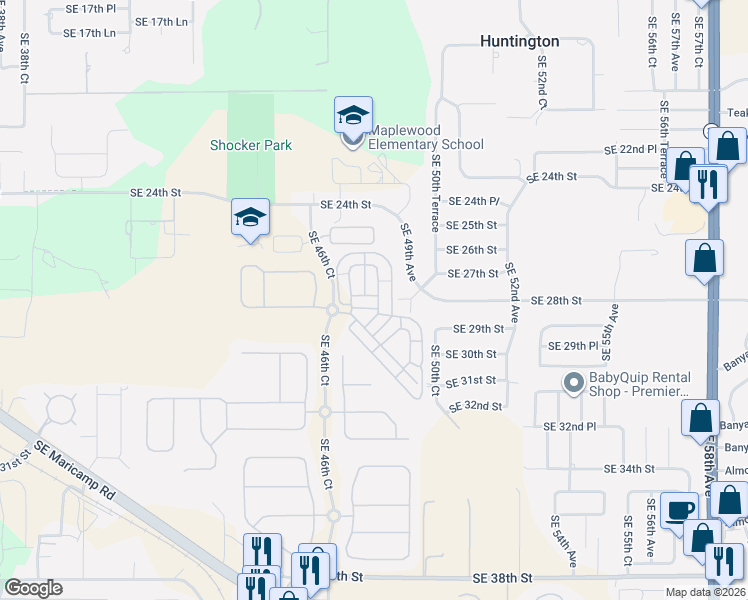 map of restaurants, bars, coffee shops, grocery stores, and more near 2731 Southeast 48th Avenue in Ocala
