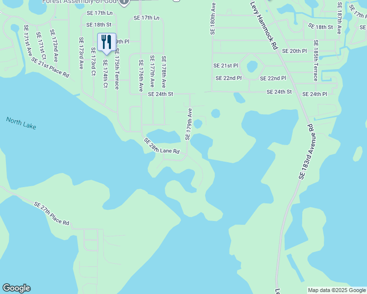 map of restaurants, bars, coffee shops, grocery stores, and more near 17821 Southeast 28th Place in Silver Springs