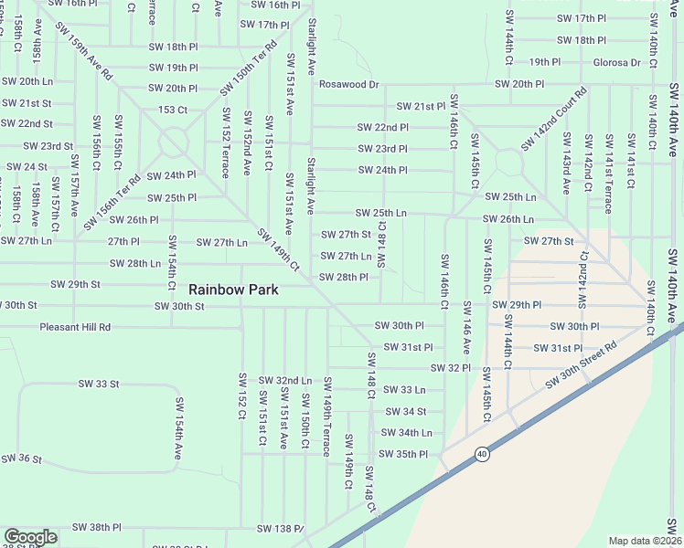 map of restaurants, bars, coffee shops, grocery stores, and more near 14950 Southwest 27th Lane in Ocala