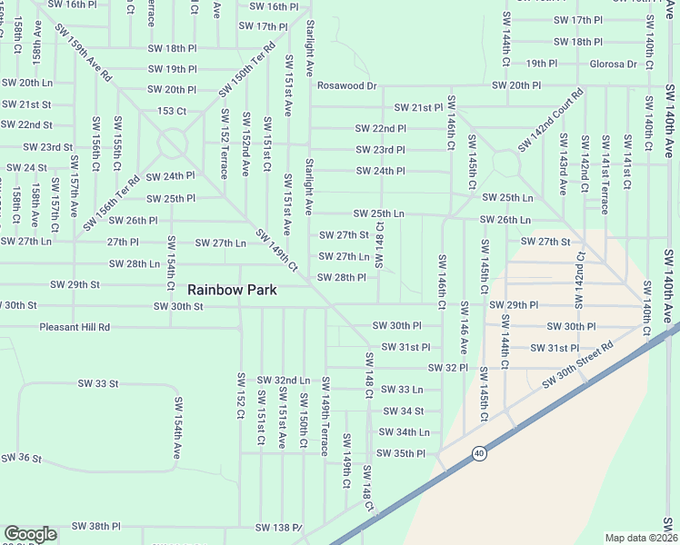 map of restaurants, bars, coffee shops, grocery stores, and more near 14950 Southwest 27th Lane in Ocala
