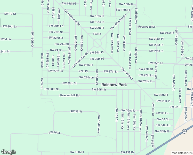 map of restaurants, bars, coffee shops, grocery stores, and more near 15401 Southwest 28th Lane in Ocala