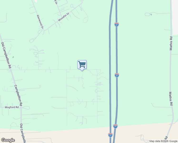 map of restaurants, bars, coffee shops, grocery stores, and more near 24511 Open Range Road in San Antonio