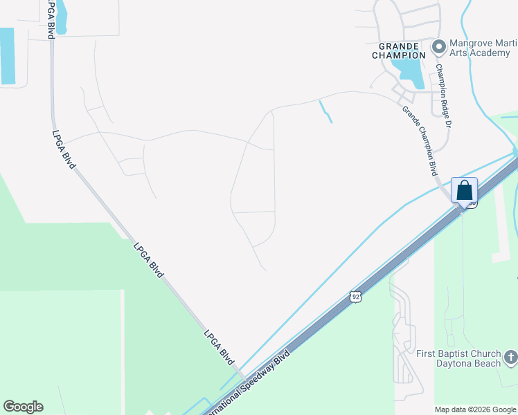 map of restaurants, bars, coffee shops, grocery stores, and more near 3152 West International Speedway Boulevard in Daytona Beach