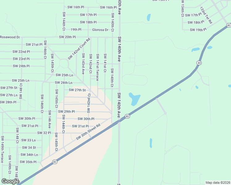 map of restaurants, bars, coffee shops, grocery stores, and more near 2750 Southwest 140th Avenue in Ocala