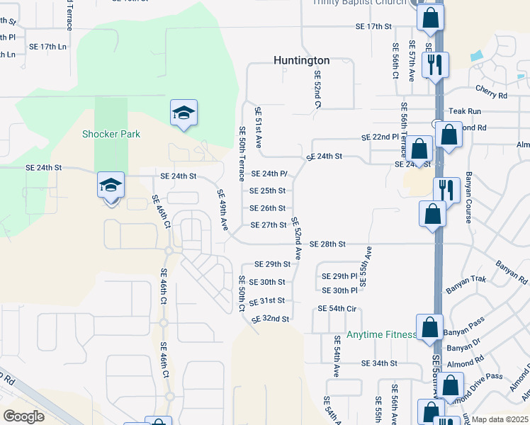 map of restaurants, bars, coffee shops, grocery stores, and more near 5106 Southeast 26th Street in Ocala