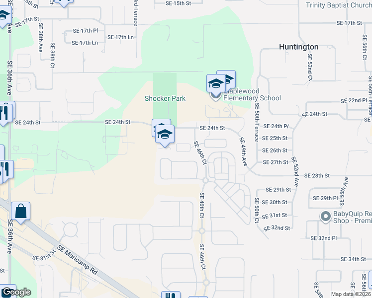 map of restaurants, bars, coffee shops, grocery stores, and more near 4586 Southeast 25th Loop in Ocala