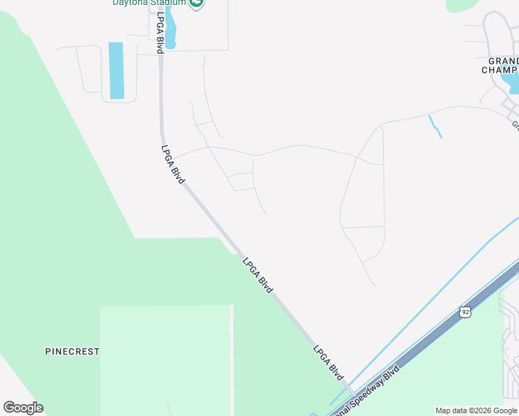 map of restaurants, bars, coffee shops, grocery stores, and more near 3879-4467 Lpga Boulevard in Daytona Beach