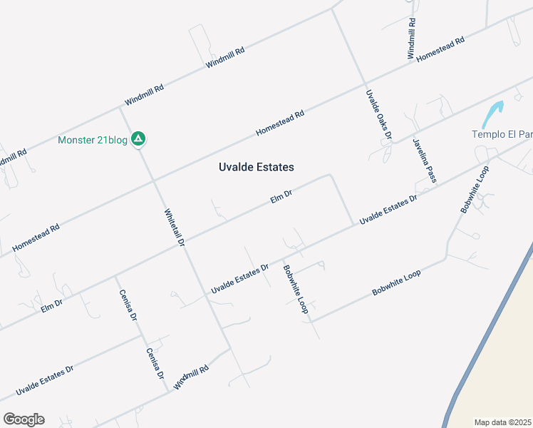 map of restaurants, bars, coffee shops, grocery stores, and more near 453 Westward Trail in Uvalde