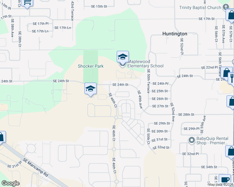 map of restaurants, bars, coffee shops, grocery stores, and more near 4760 Southeast 24th Street in Ocala