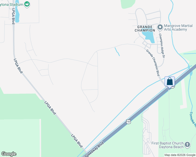 map of restaurants, bars, coffee shops, grocery stores, and more near Gene Daniels Road in Daytona Beach
